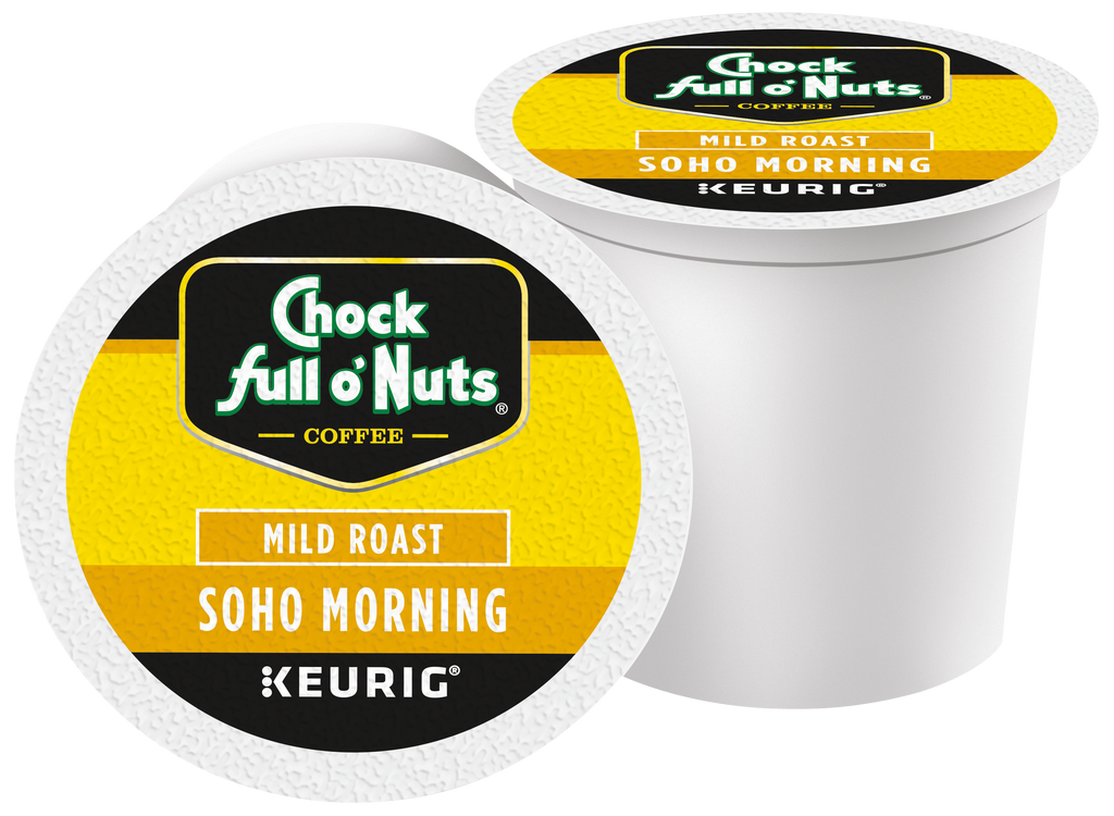 Two Chock full o’Nuts® Soho Morning - Keurig K-Cup® Pods - Mild Roast, made from premium Arabica coffee beans.