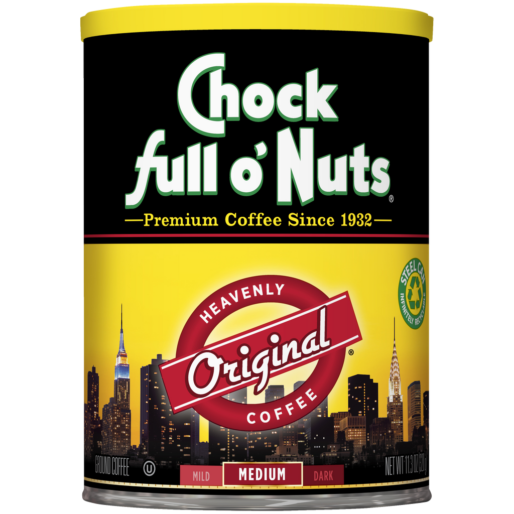 A can of premium Chock full o'Nuts® Heavenly Original - Medium - Ground coffee.