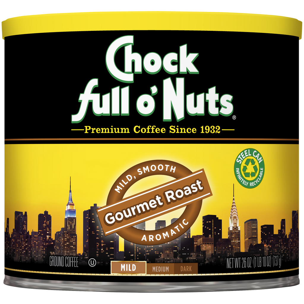 Check out the premium blend of Chock full o'Nuts Gourmet Roast - Mild - Ground coffee.