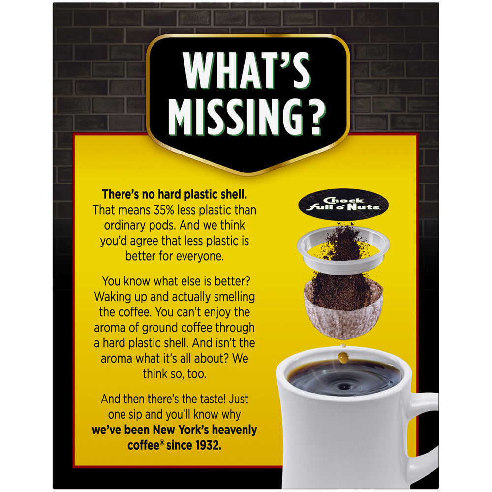Missing poster for Chock full o'Nuts 100% Colombian - Single-Serve Pods - Medium. Keurig 2.0 compatible.