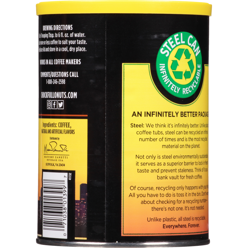 A can of Chock full o'Nuts Heavenly Hazelnut - Medium - Ground coffee designed to provide optimal performance and protection.