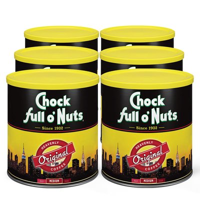 A tin of premium Heavenly Original - Medium - Ground COFFEE full o'Nuts.